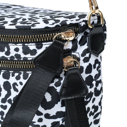 Cangurera con estampado de leopardo